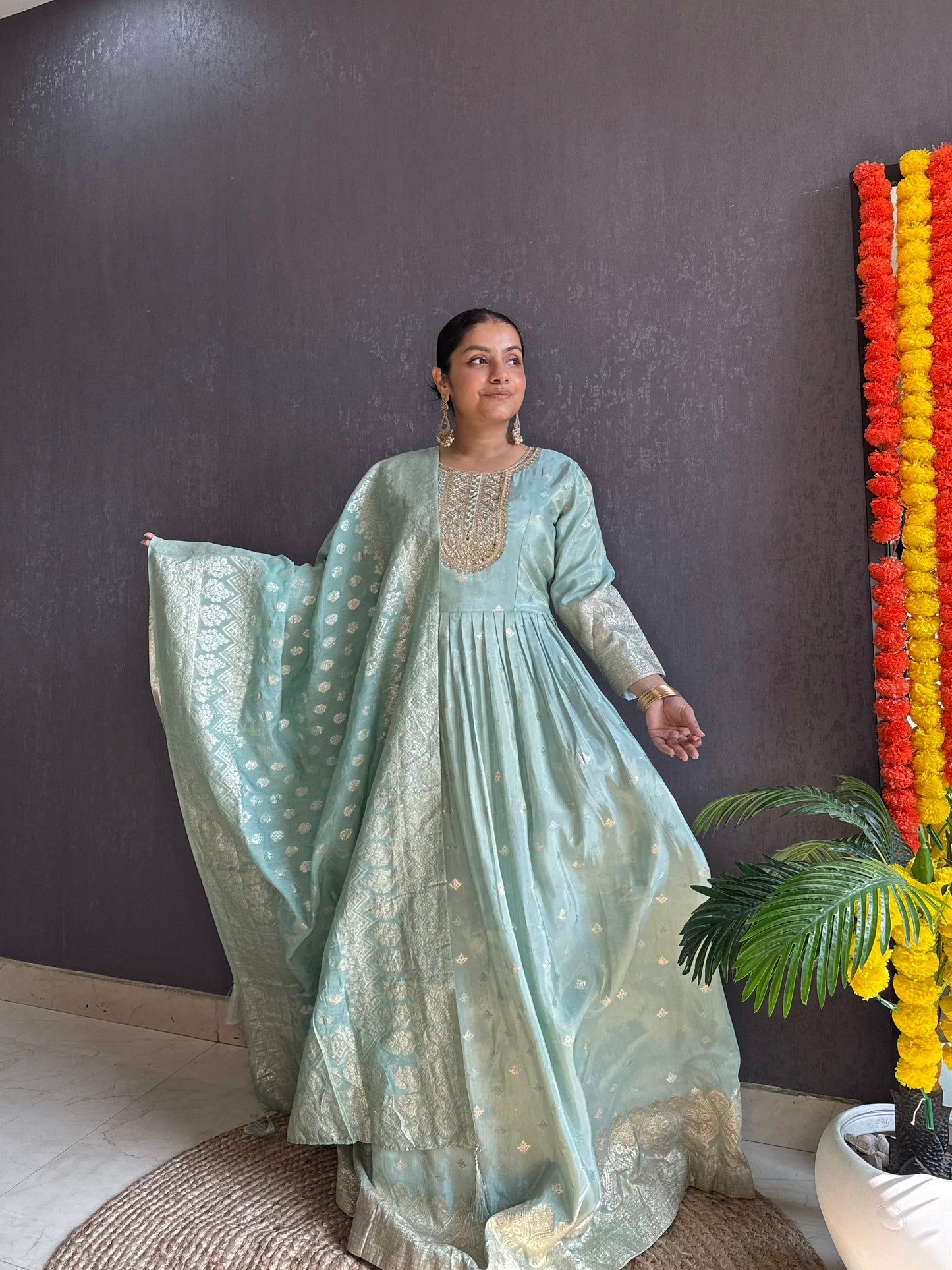 Benarsi Handwork Anarkali suit