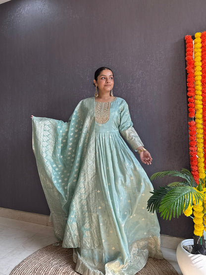 Benarsi Handwork Anarkali suit