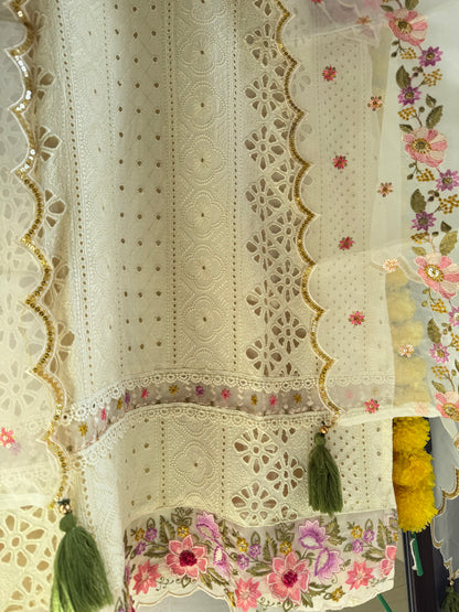 Pakistani schiffili designer suit