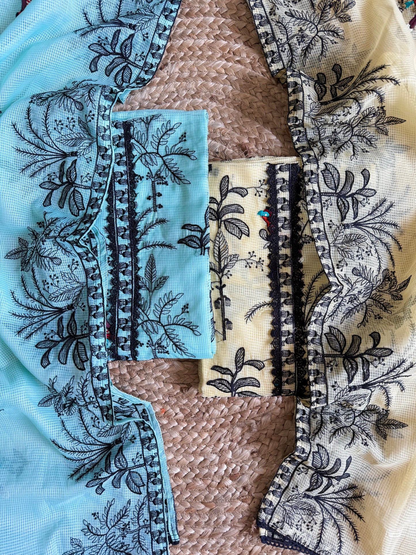 Kota doria birds embroidered suits