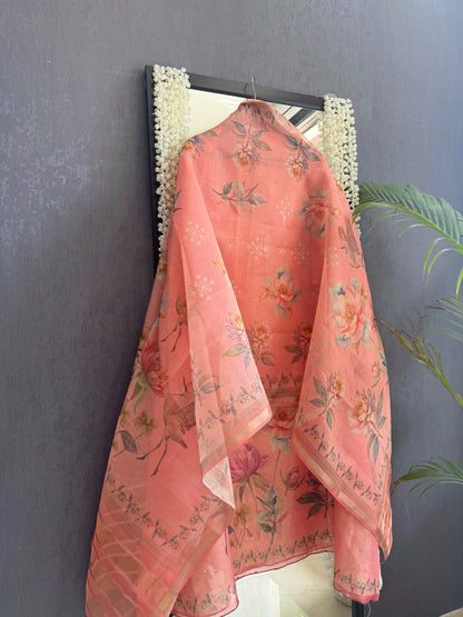 Tissue zari flamingos suit