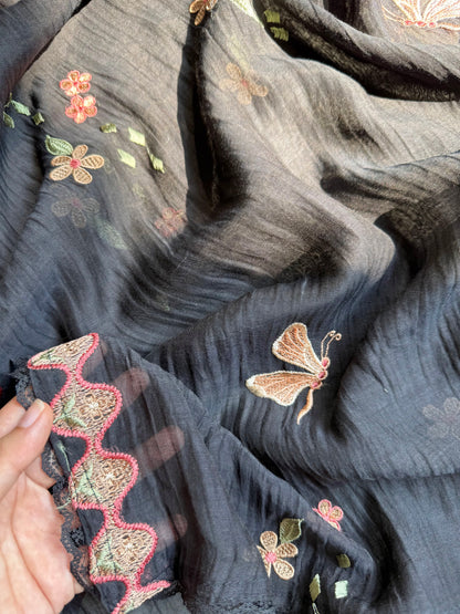 Luxurious Mul chanderi butterfly suit