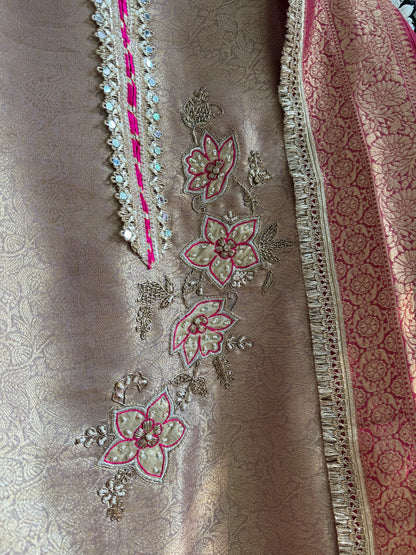 Luxurious brocade zardozi suit