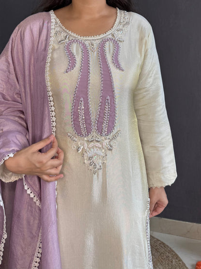 Tissue silk Handwork suit set