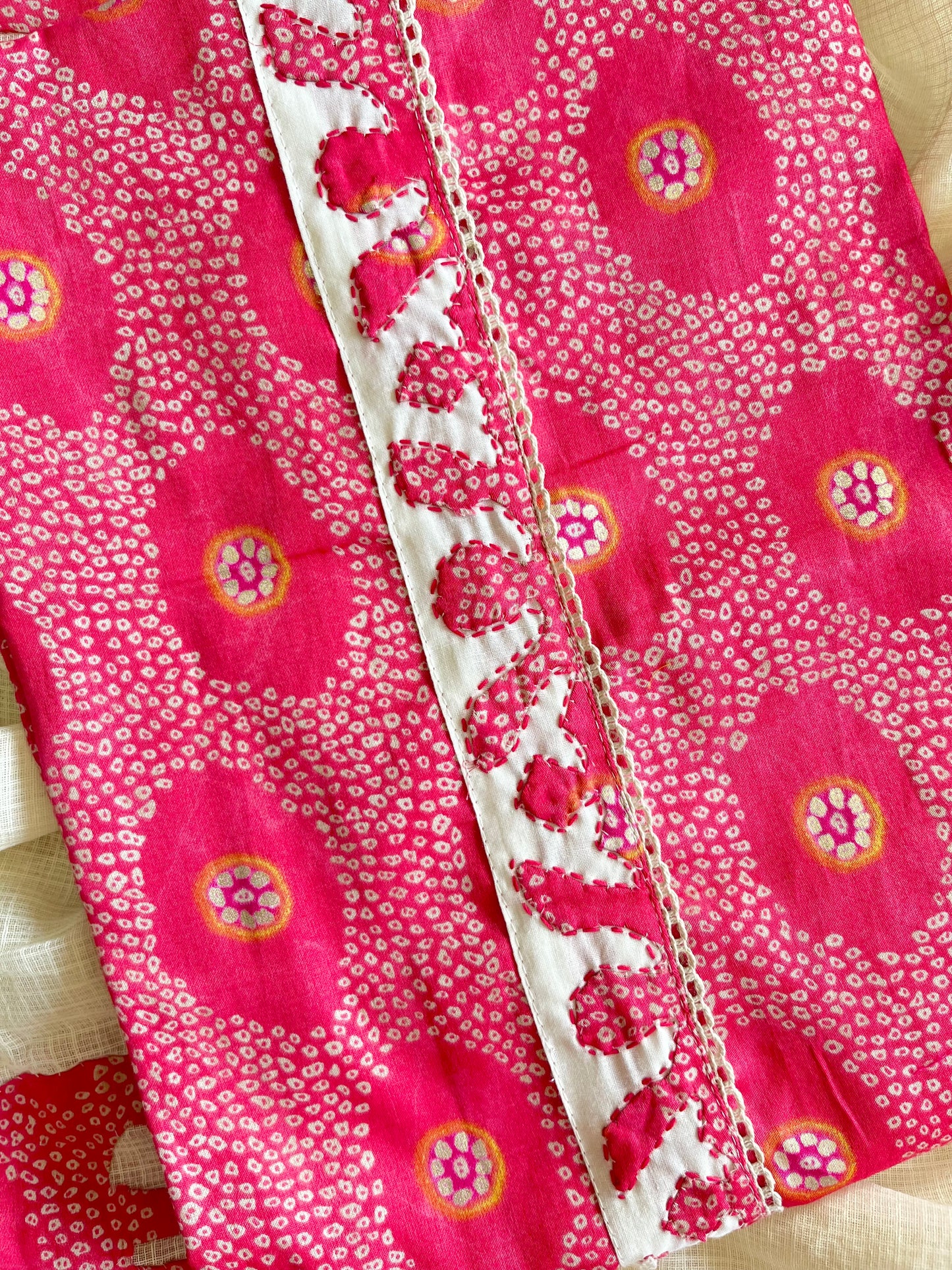 Bandhani Appliqué unstitched suits