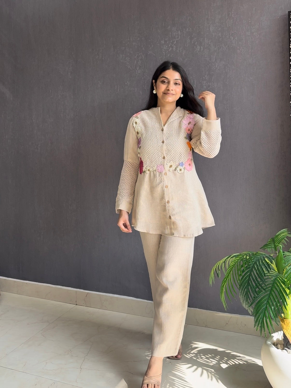 Linen floral Coord set