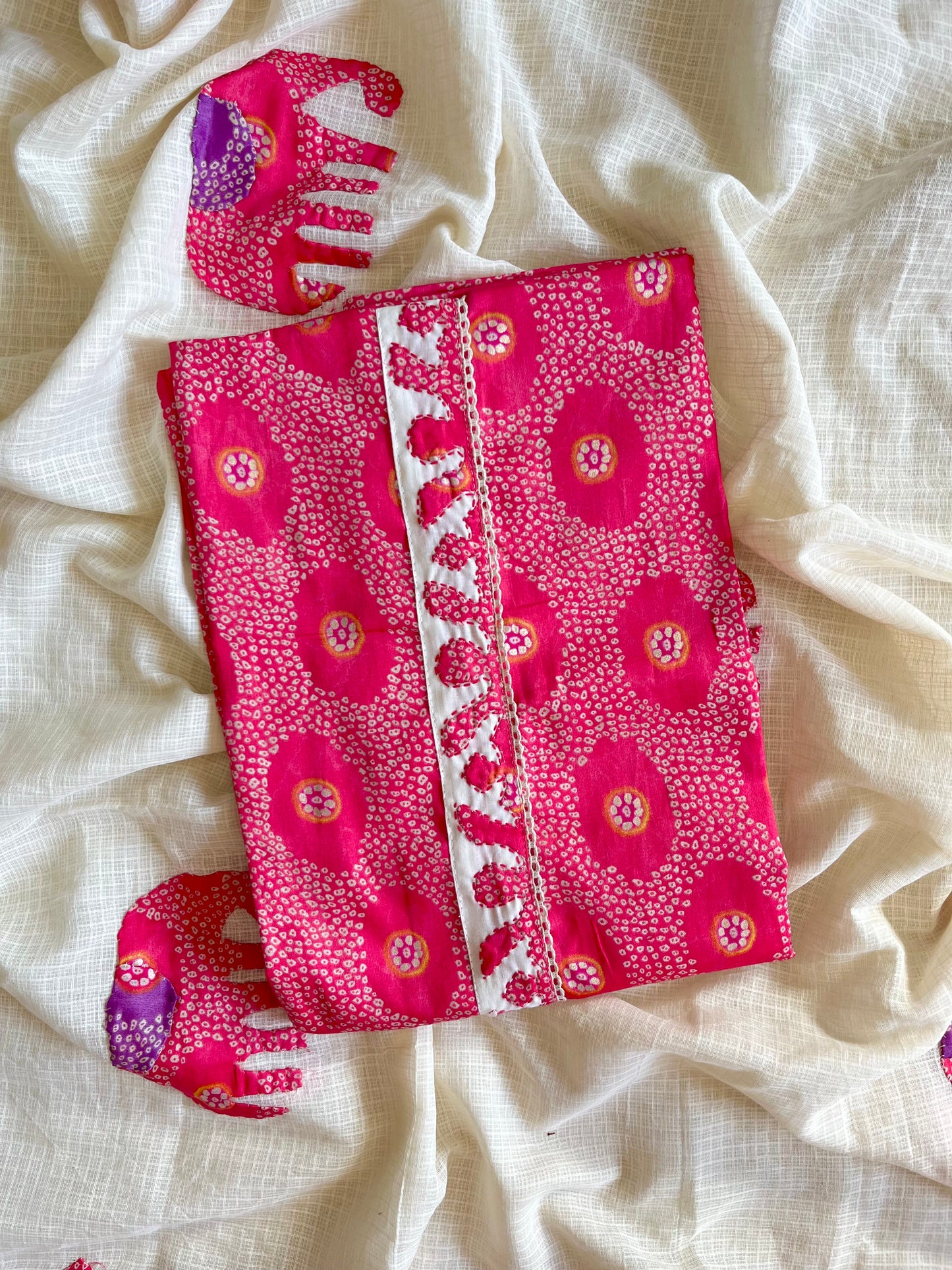 Bandhani Appliqué unstitched suits