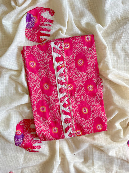 Bandhani Appliqué unstitched suits
