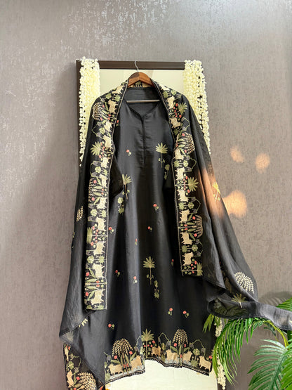 Luxurious Mul chanderi pichwai suit