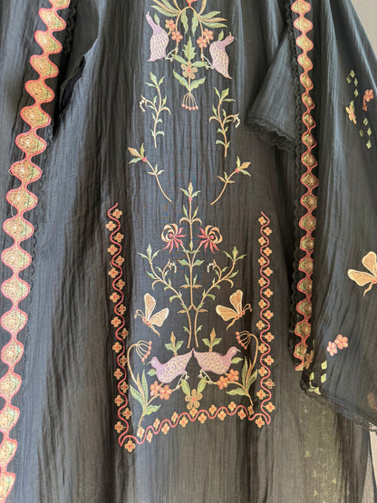 Luxurious Mul chanderi butterfly suit