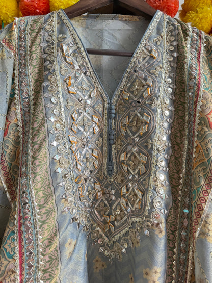 Gotapatti Tissue silk kaftan set