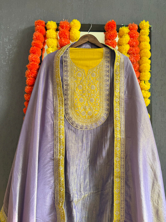 Crush tissue marori aari work suit