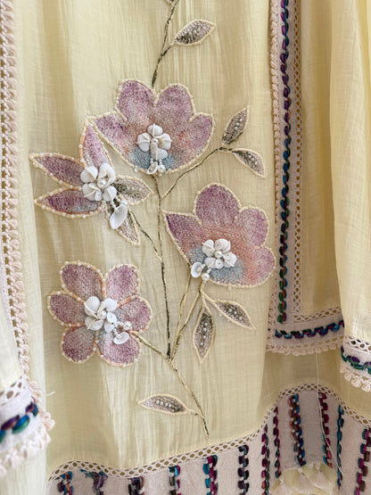 Luxurious Mul chanderi jute handpainted suit