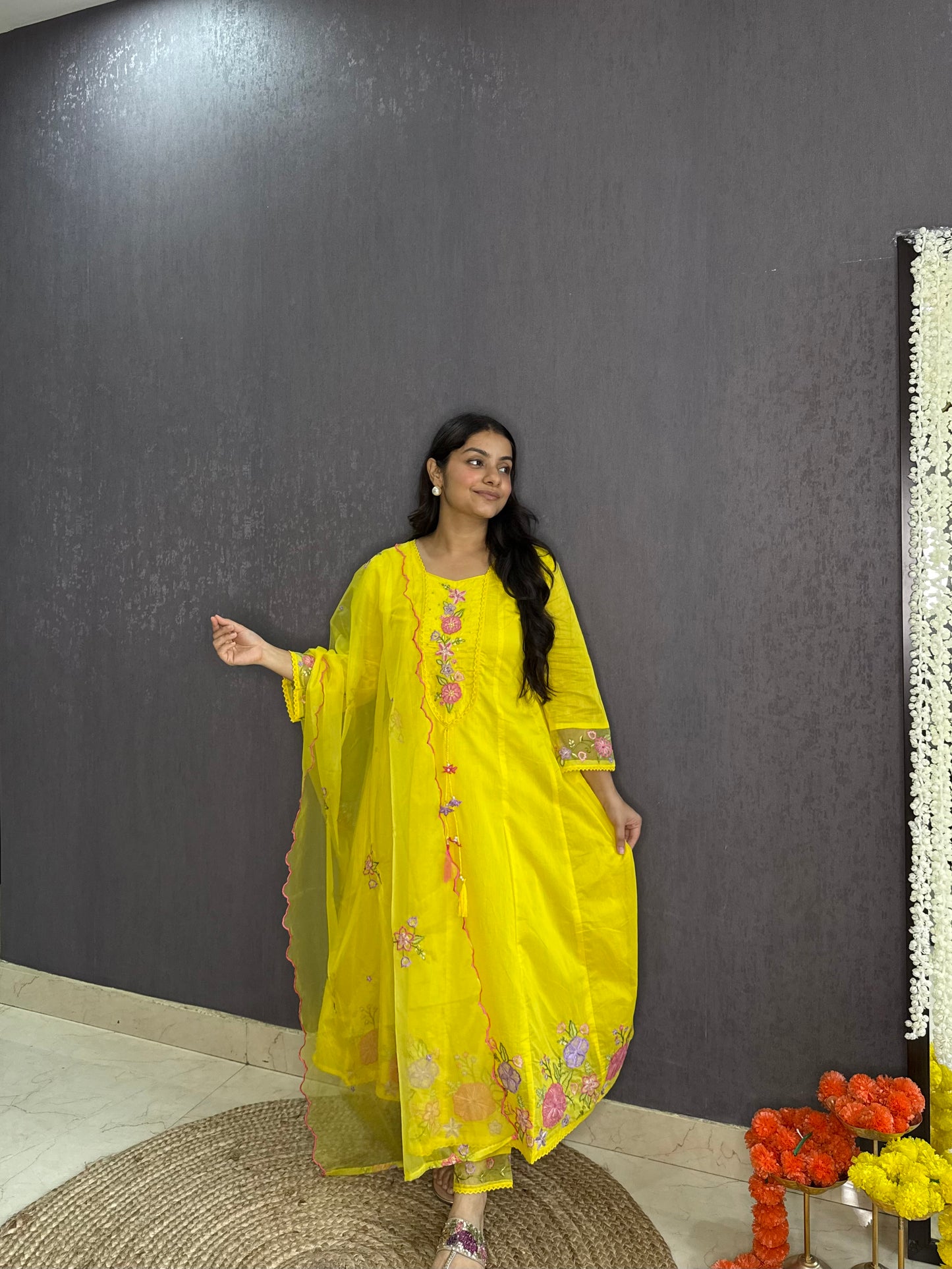 Kalidaar floral Anarkali set