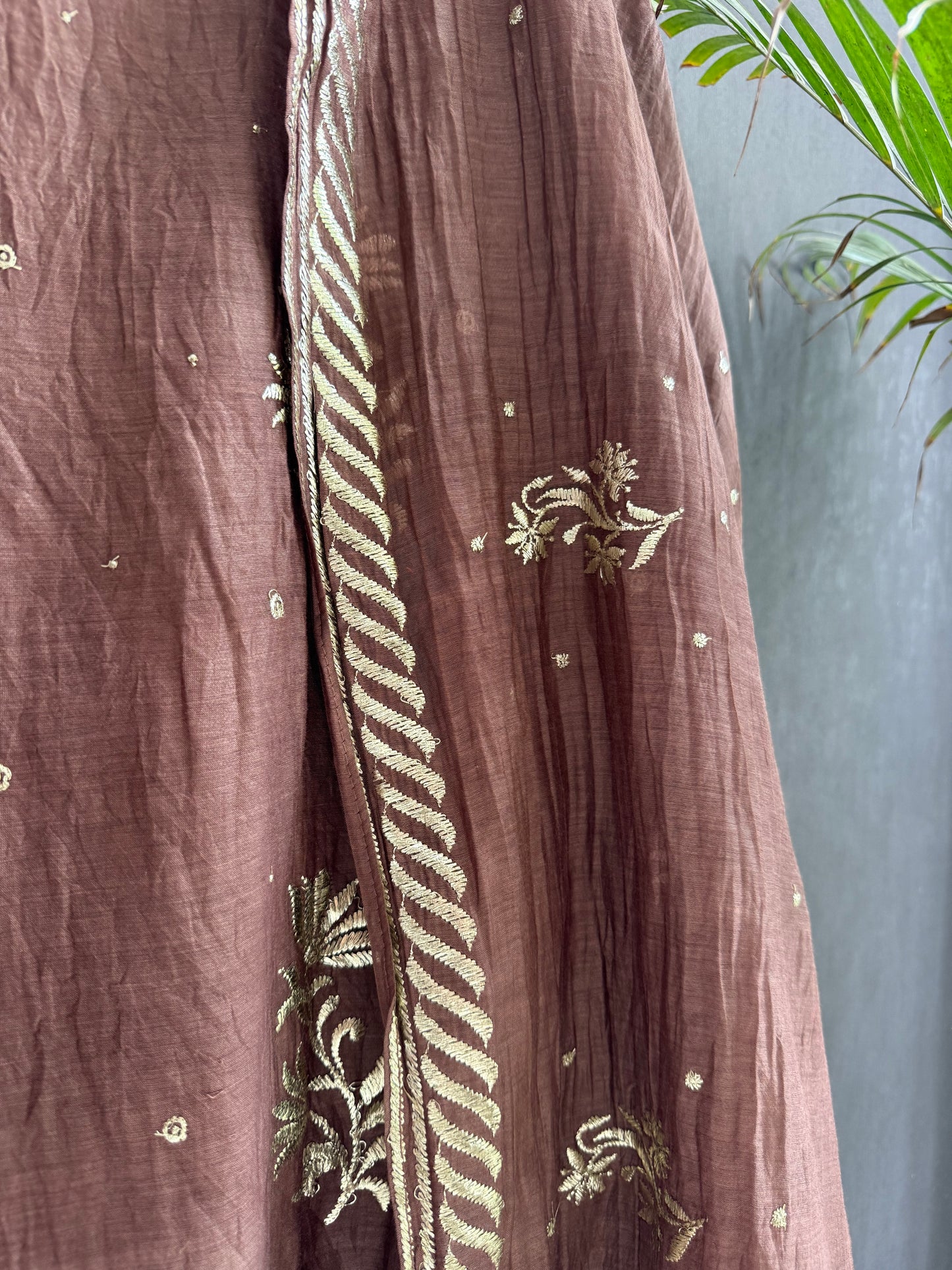 Luxurious Mul chanderi pitta work suit