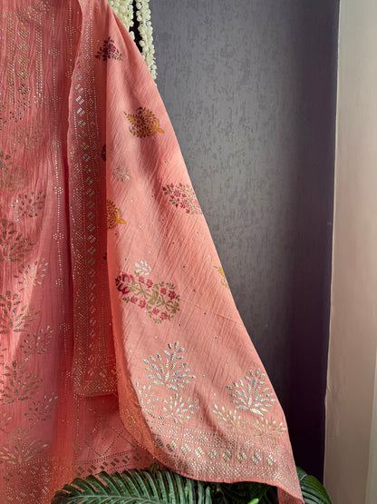 Chanderi mukaish suit