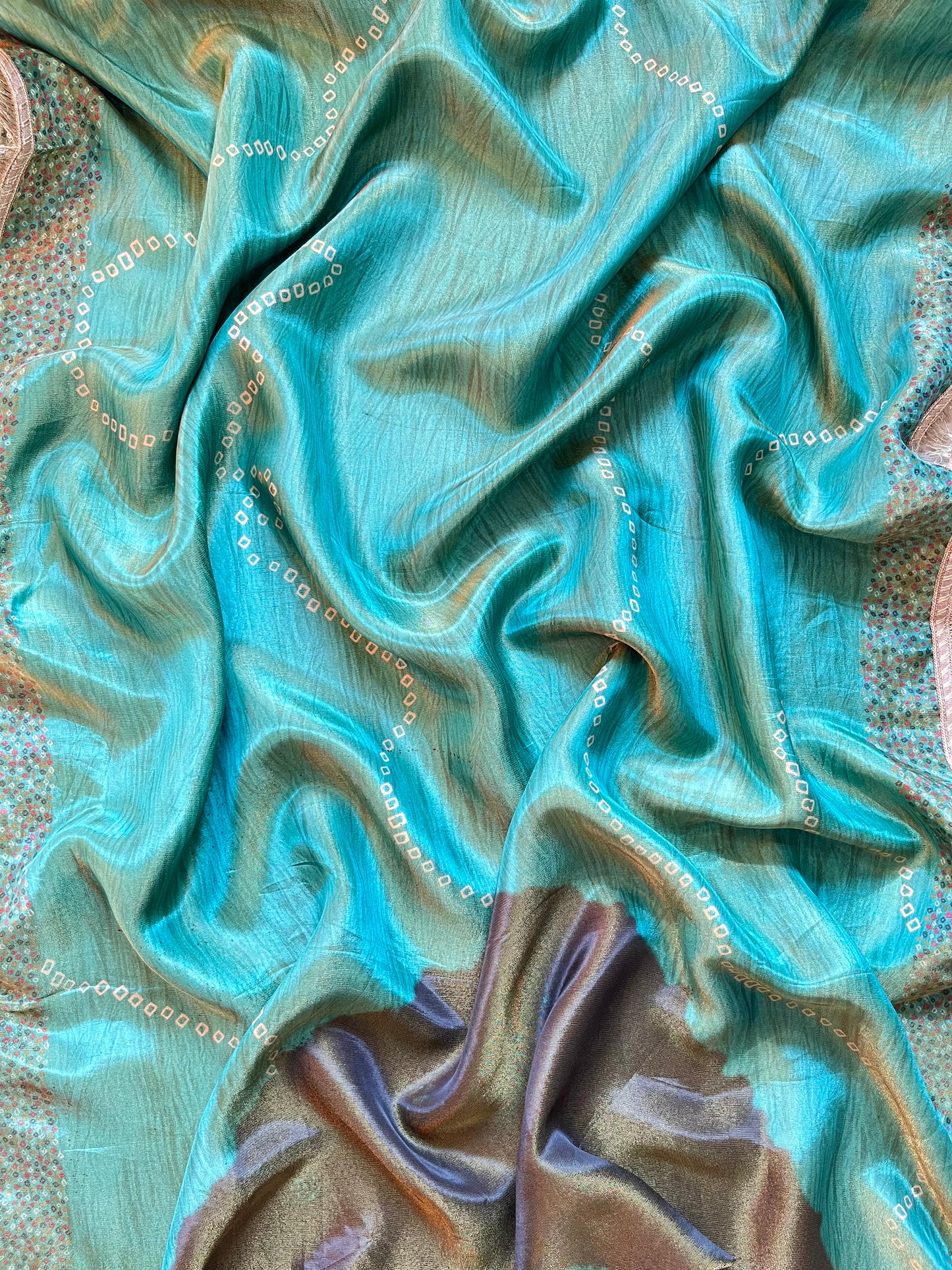Luxurious zari woven tissue silk suit