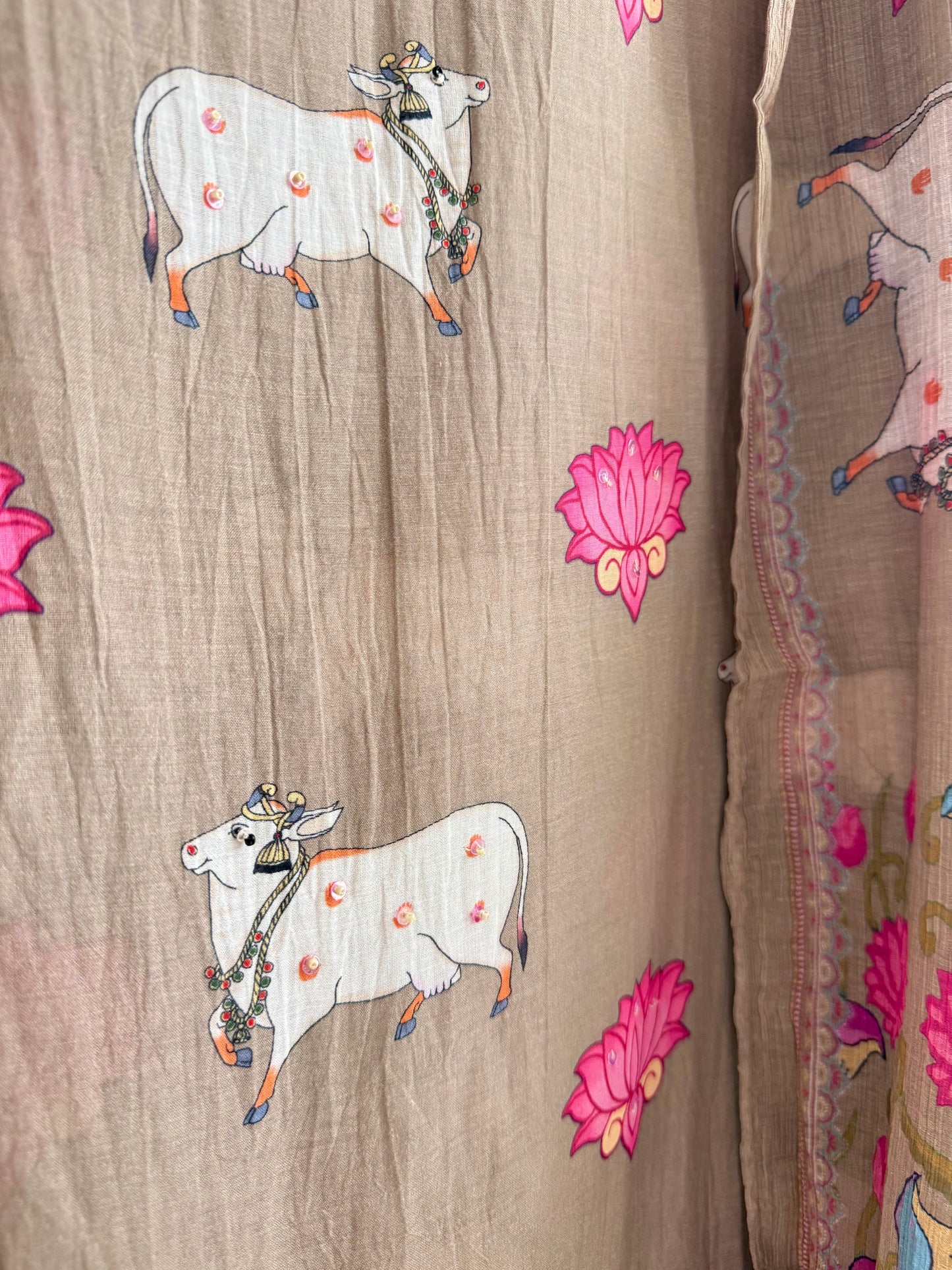 Mulmul cotton pichwai suit