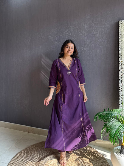 Pure cotton ajrakh A line suit set