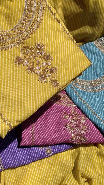 Punjabi Bandhani handwork suits